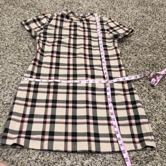 Anthropologie Sanctuary Dress Size Small Petite SP Tan Tartan Plaid Bodycon Mini - Picture 8 of 8